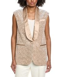 Peserico - Velvet Sequin Silk-Blend Waistcoat - Lyst
