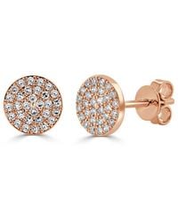 Sabrina Designs - 14k Rose Gold 0.18 Ct. Tw. Diamond Disc Studs - Lyst