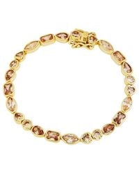 Savvy Cie - 14K Plated Cz Link Bracelet - Lyst