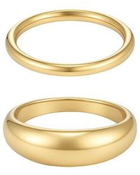 Adornia - Tarnish Resistant 18K Plated Chunky Dome Ring Set - Lyst
