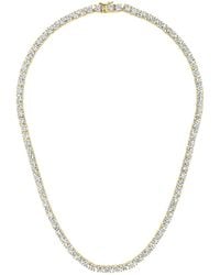 Genevive Jewelry - 14K Over Cz Tennis Necklace - Lyst