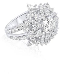 Diana M. Jewels - Fine Jewelry White Gold 4.54 Ct. Tw. Diamond Half-set Ring - Lyst