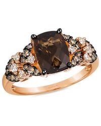 Le Vian - Le Vian Mosaic Collection 14K Rose 1.76 Ct. Tw. Diamond & Chocolate Quartz Ring - Lyst