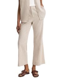 Vince - Low Rise Ticking Striped Linen-Blend Crop Flare Trouser - Lyst