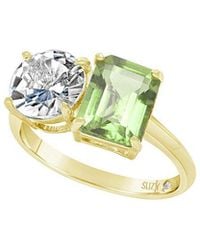 Suzy Levian - Gold Over Silver 5.00 Ct. Tw. Gemstone Toi Et Moi Ring - Lyst
