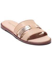 Cole Haan - Flynn Slotted Leather Slide Sandal - Lyst
