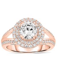 Genevive Jewelry - 14K Rose Over Cz Ring - Lyst