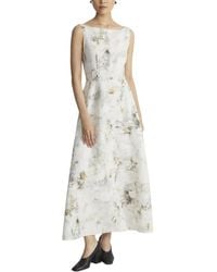 Lafayette 148 New York - Bateau Neck Silk & Linen-Blend Dress - Lyst