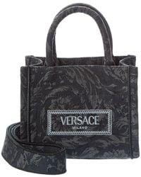Versace - Athena Barocco Mini Canvas Tote - Lyst