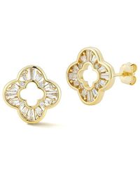Glaze Jewelry - 14K Plated Cz Open Clover Earrings - Lyst
