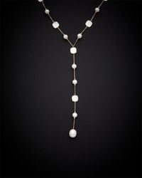 Italian Gold - 18k Pearl Lariat Necklace - Lyst