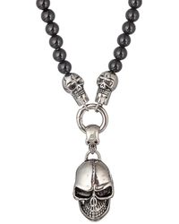 Eye Candy LA - The Bold Collection Agate Skull Pendant Necklace - Lyst