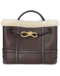 Tiffany & Fred Paris - Smooth Leather & Shearling Top-handle Tote - Lyst
