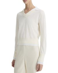 Vince - Fine Double Layer Collared Pullover - Lyst