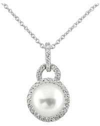 Splendid - Rhodium Plated Silver 9-9.5mm Freshwater Pearl Necklace - Lyst