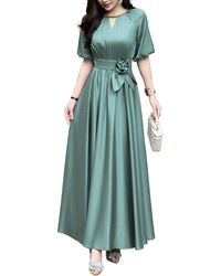 BURRYCO - Short Sleeve Solid Maxi Dress - Lyst