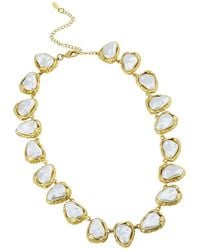 Savvy Cie - 18K Plated 17-18Mm Pearl Link Necklace - Lyst