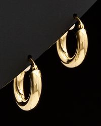 Italian Gold - 18k Polished Hoops - Lyst