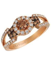 Le Vian - Le Vian Chocolate Solitaire 14k Rose Gold 0.62 Ct. Tw. Diamond Half-eternity Cocktail Ring - Lyst