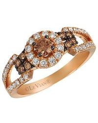 Le Vian - Le Vian Chocolate Solitaire 14k Rose Gold 0.62 Ct. Tw. Diamond Half-eternity Cocktail Ring - Lyst