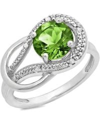 MaxColor - 10k 2.30 Ct. Tw. Diamond & Peridot Eternity Ring - Lyst