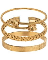Eye Candy LA - Premium Collection Titanium Numeral Lion 3pc Stretch Bracelet Set - Lyst