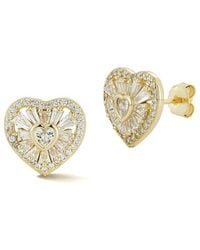 Glaze Jewelry - 14K Plated Cz Heart Cluster Earrings - Lyst