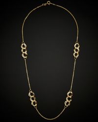 Italian Gold - 14k Twist Oval Station Necklace - Lyst