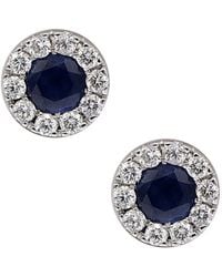 Diana M. Jewels - Fine Jewelry 14k 0.78 Ct. Tw. Diamond & Sapphire Studs - Lyst