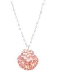 Adornia - 14K Plated Shell Rosary Necklace - Lyst