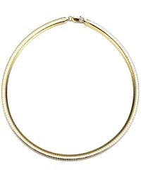 Genevive Jewelry - 14k Plated Cz Classic Necklace - Lyst
