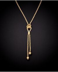 Italian Gold - 18k Lariat Necklace - Lyst