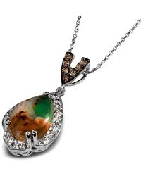 Le Vian - Le Vian Peacock Aquaprase 14k 3.93 Ct. Tw. Diamond & Aquaprase Candy Drop Pendant Necklace - Lyst