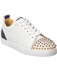 Christian Louboutin Black Leather Louis Junior Spike Sneakers for 