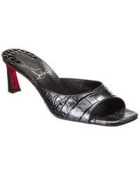 Christian Louboutin - Condora 55 Croc-Embossed Leather Mule - Lyst