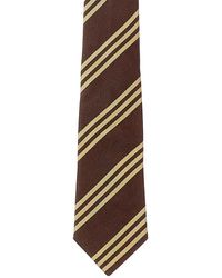 Brunello Cucinelli - Brown Diagonal Stripe Silk Tie - Lyst