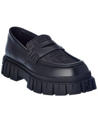 Fendi Force Leather Loafer - Black