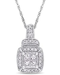 Rina Limor - 10k 0.34 Ct. Tw. Diamond Cluster Pendant Necklace - Lyst