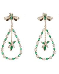 Eye Candy LA - Luxe Collection Cz Green Bee Drop Earrings - Lyst