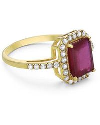 Forever Creations USA Inc. - Forever Creations 14k 3.10 Ct. Tw. Diamond & Ruby Halo Ring - Lyst