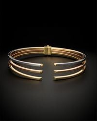 Italian Gold - 14k Italian Tri-tone Gold Hinge Cuff Bracelet - Lyst