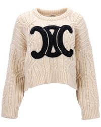 Celine - Triomphe Knitted Crewneck Sweater (authentic Pre-loved) - Lyst
