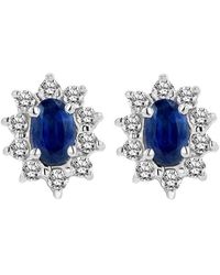 LEVARON - 14K 0.70 Ct. Tw. Diamond & Sapphire Earrings - Lyst