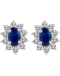 LEVARON - 14K 0.70 Ct. Tw. Diamond & Sapphire Earrings - Lyst