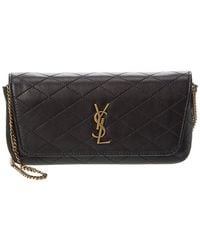 Saint Laurent - Gaby Chain Quilted Leather Phone Holder - Lyst