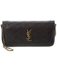 Saint Laurent - Gaby Chain Quilted Leather Phone Holder - Lyst