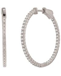 Suzy Levian CZ Jewelry - Suzy Levian Silver Cz Hoops - Lyst