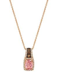 Le Vian - Le Vian Peach Morganite 14K Rose 1.48 Ct. Tw. Diamond & Morganite Pendant Necklace - Lyst
