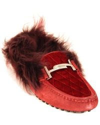 Tod's - Tods Gommino Suede & Velvet Moccasin - Lyst