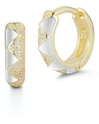 Sphera Milano - 14k Over Silver Cz Zig Zag Hoops - Lyst